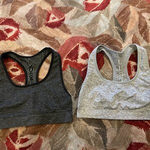 Set of 2 Justice Girls Sports Bra Size 32 Gray Black Lot EUC Comfy